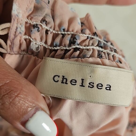 Honey Chelsea Women's Floral Ruffled Long Sleeves Mini Dress XS Pink - Picture 8 of 16